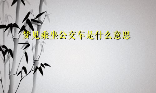 梦见乘坐公交车是什么意思