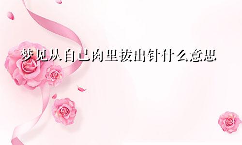 梦见从自己肉里拔出针什么意思