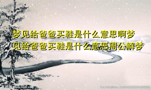 梦见给爸爸买鞋是什么意思啊梦见给爸爸买鞋是什么意思周公解梦
