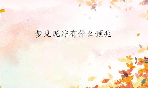 梦见泥泞有什么预兆