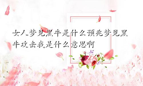 女人梦见黑牛是什么预兆梦见黑牛攻击我是什么意思啊
