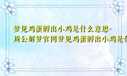 梦见鸡蛋孵出小鸡是什么意思-周公解梦官网梦见鸡蛋孵出小鸡是什么意思周公解梦