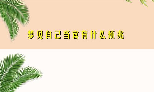 梦见自己当官有什么预兆