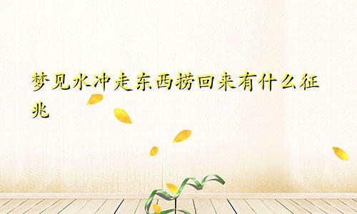 梦见水冲走东西捞回来有什么征兆