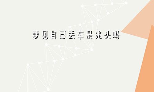 梦见自己丢车是兆头吗