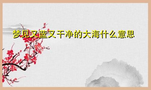 梦见又蓝又干净的大海什么意思