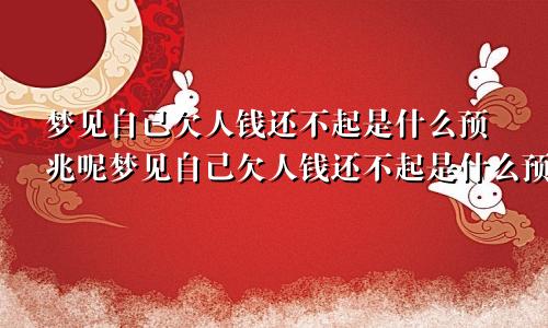 梦见自己欠人钱还不起是什么预兆呢梦见自己欠人钱还不起是什么预兆解梦