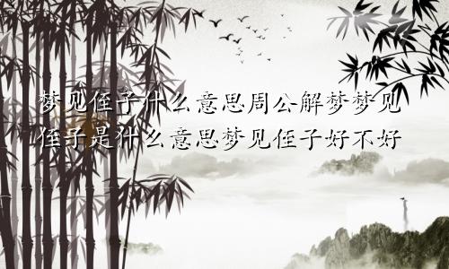 梦见侄子什么意思周公解梦梦见侄子是什么意思梦见侄子好不好