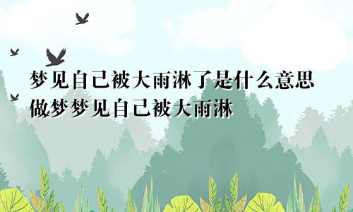 梦见自己被大雨淋了是什么意思做梦梦见自己被大雨淋