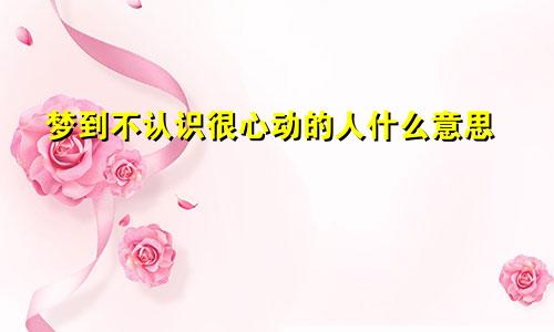 梦到不认识很心动的人什么意思