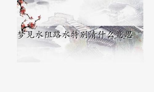 梦见水阻路水特别清什么意思