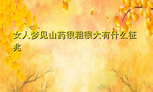女人梦见山药很粗很大有什么征兆