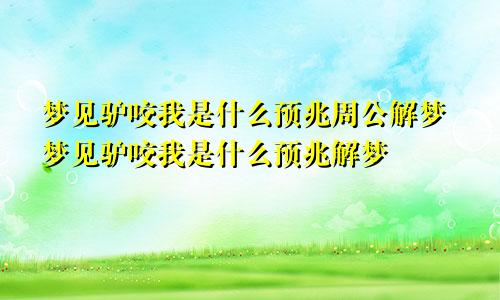 梦见驴咬我是什么预兆周公解梦梦见驴咬我是什么预兆解梦