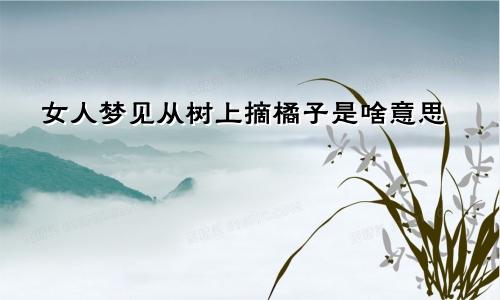 女人梦见从树上摘橘子是啥意思