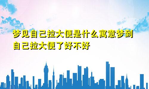 梦见自己拉大便是什么寓意梦到自己拉大便了好不好