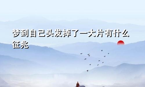 梦到自己头发掉了一大片有什么征兆