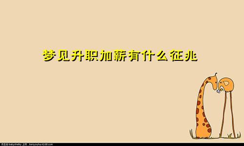 梦见升职加薪有什么征兆
