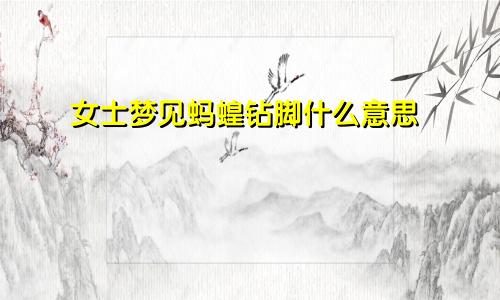 女士梦见蚂蝗钻脚什么意思