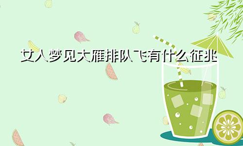 女人梦见大雁排队飞有什么征兆