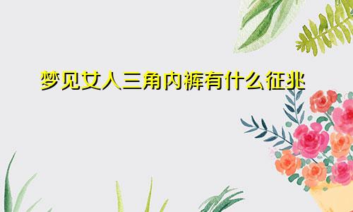 梦见女人三角内裤有什么征兆