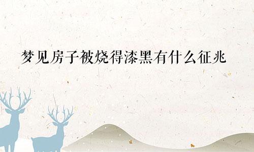 梦见房子被烧得漆黑有什么征兆