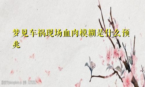 梦见车祸现场血肉模糊是什么预兆