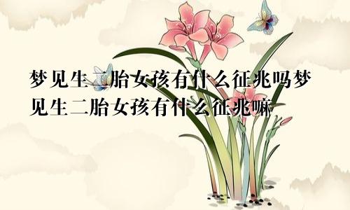 梦见生二胎女孩有什么征兆吗梦见生二胎女孩有什么征兆嘛