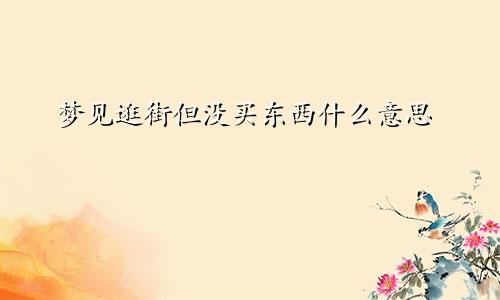 梦见逛街但没买东西什么意思
