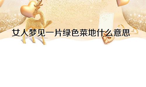 女人梦见一片绿色菜地什么意思
