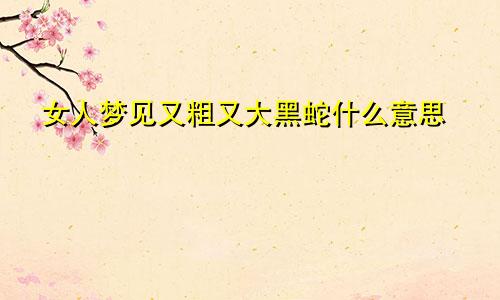 女人梦见又粗又大黑蛇什么意思