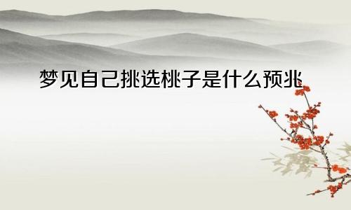 梦见自己挑选桃子是什么预兆