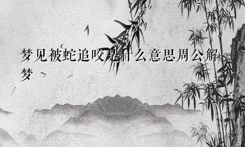 梦见被蛇追咬是什么意思周公解梦