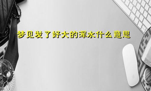 梦见发了好大的浑水什么意思