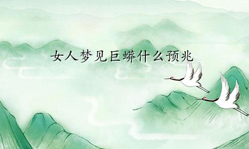女人梦见巨蟒什么预兆