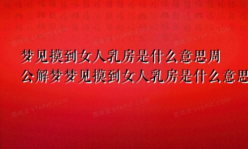 梦见摸到女人乳房是什么意思周公解梦梦见摸到女人乳房是什么意思呀