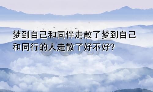 梦到自己和同伴走散了梦到自己和同行的人走散了好不好?
