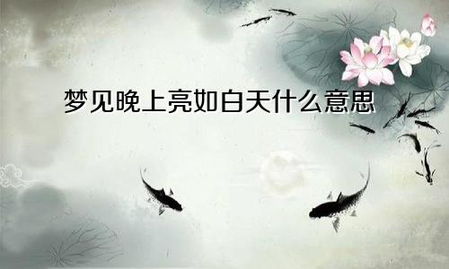 梦见晚上亮如白天什么意思