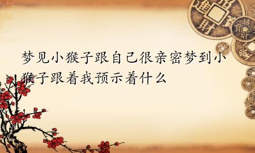 梦见小猴子跟自己很亲密梦到小猴子跟着我预示着什么
