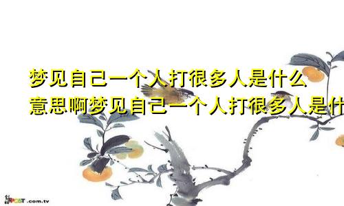梦见自己一个人打很多人是什么意思啊梦见自己一个人打很多人是什么意思呀