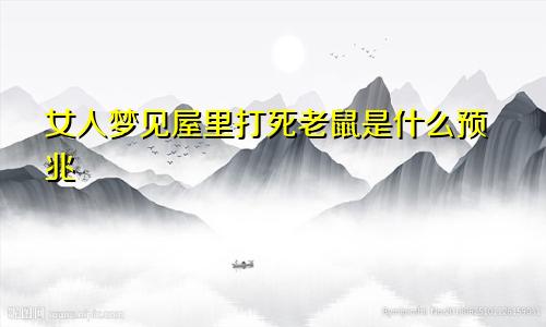 女人梦见屋里打死老鼠是什么预兆