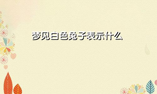 梦见白色兔子表示什么