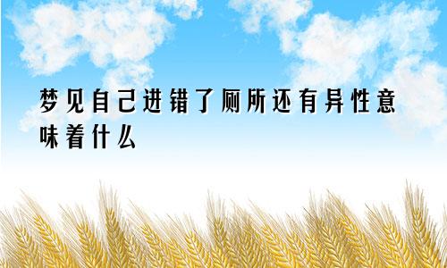 梦见自己进错了厕所还有异性意味着什么