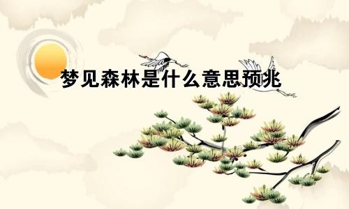 梦见森林是什么意思预兆