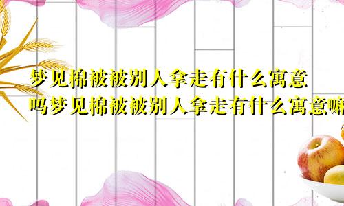 梦见棉被被别人拿走有什么寓意吗梦见棉被被别人拿走有什么寓意嘛