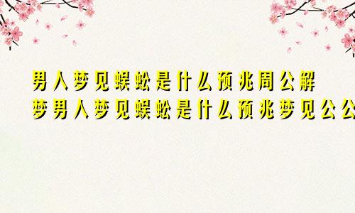 男人梦见蜈蚣是什么预兆周公解梦男人梦见蜈蚣是什么预兆梦见公公是红的
