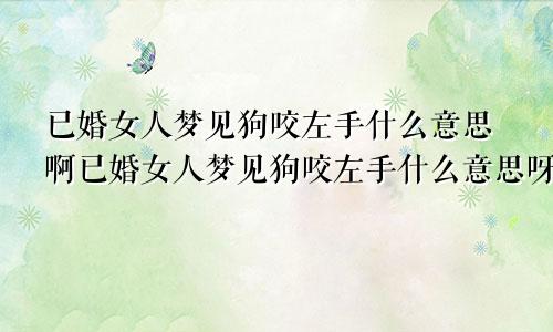 已婚女人梦见狗咬左手什么意思啊已婚女人梦见狗咬左手什么意思呀