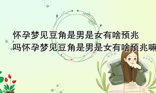 怀孕梦见豆角是男是女有啥预兆吗怀孕梦见豆角是男是女有啥预兆嘛