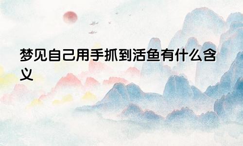 梦见自己用手抓到活鱼有什么含义