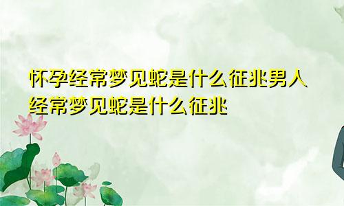 怀孕经常梦见蛇是什么征兆男人经常梦见蛇是什么征兆