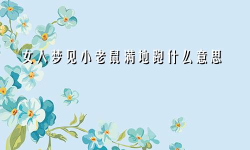 女人梦见小老鼠满地跑什么意思